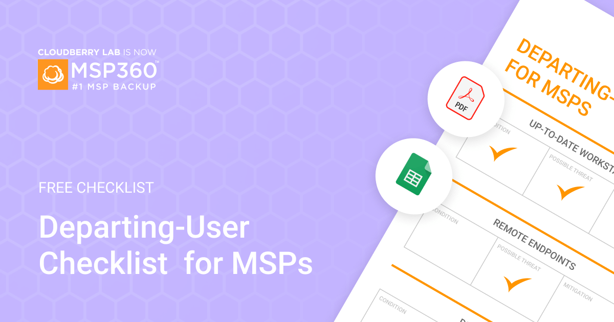 DepartingUser Checklist for MSPs MSP360 Assets